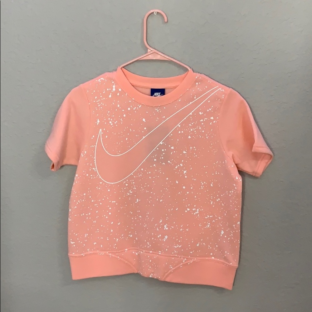 Pinkish coral cropped Nike shirt